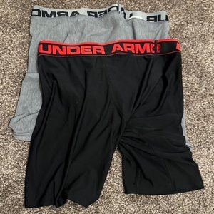 Under Armour Men's Fitted Boxerjock Grey & Black Large Size 2-Pack